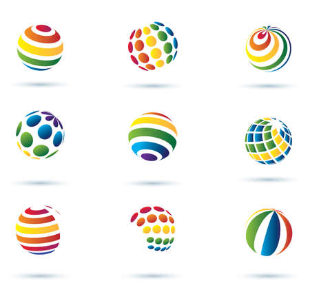 Abstract globe multicolor vector icons のイラスト素材