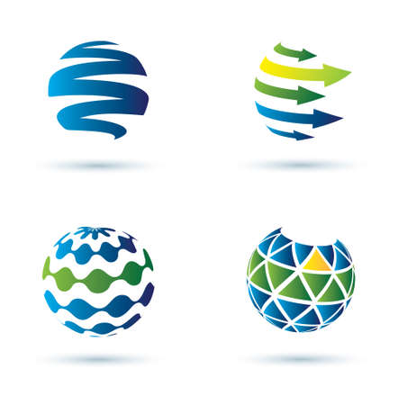 Abstract globe vector icons, business conceptのイラスト素材