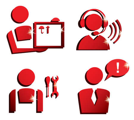 market service icons set, isolated vector symbolsのイラスト素材