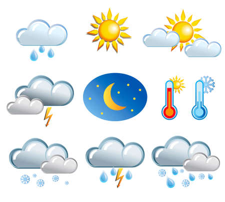 set of friendly weather iconsのイラスト素材