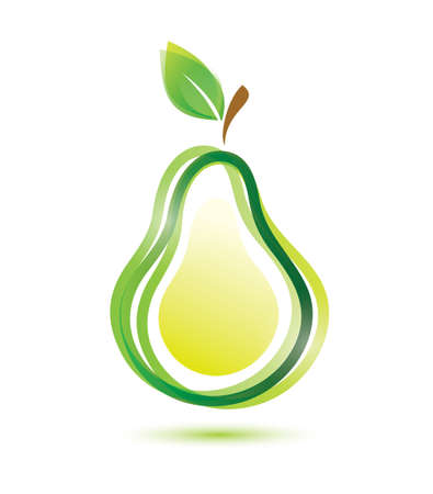 green pear icon, isolated vecor symbolのイラスト素材
