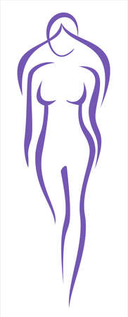 beauty, fashion concept. beautiful woman silhouette iconのイラスト素材