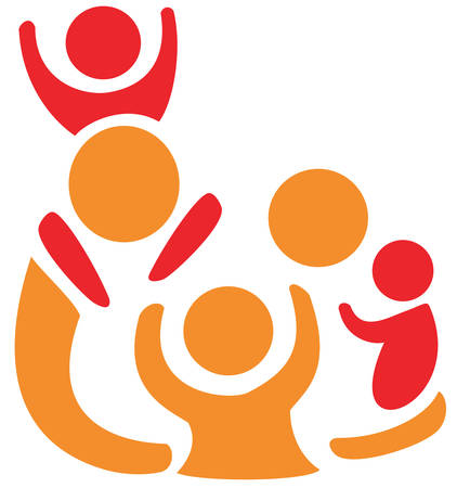 family symbol in simple figures isolated illustrationのイラスト素材