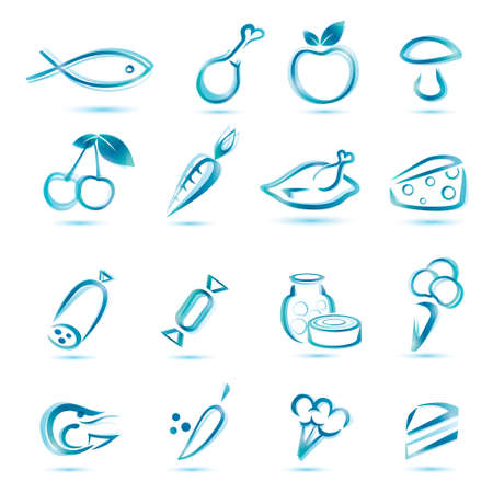 all kinds food icons, big collection of market food iconsのイラスト素材
