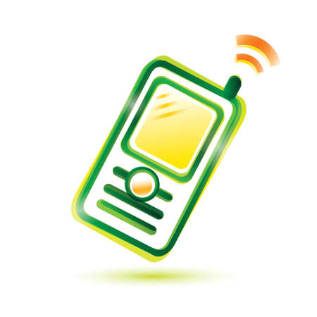mobile phone single glossy iconのイラスト素材