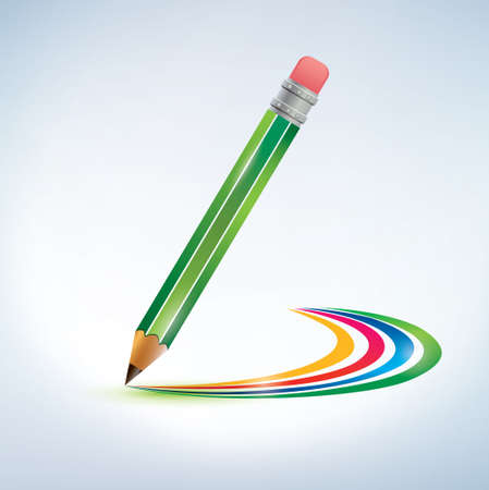 pencil drawing a rainbowのイラスト素材