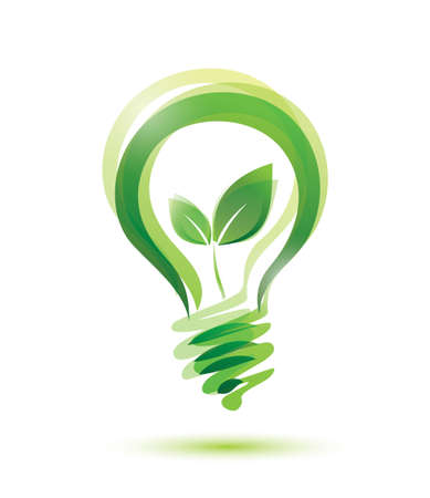 green eco energy concept, plant growing inside the light bulb のイラスト素材