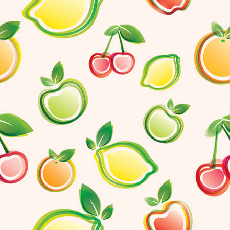 fruits seamless pattern, on the pink backgroundのイラスト素材