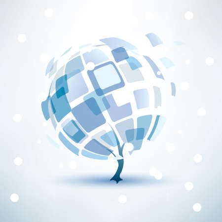 winter tree, abstract iconのイラスト素材