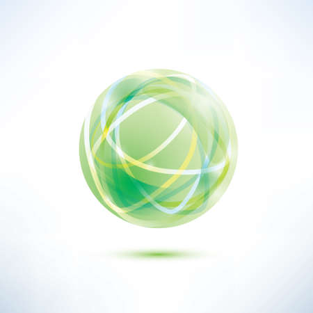 abstract green globe iconのイラスト素材