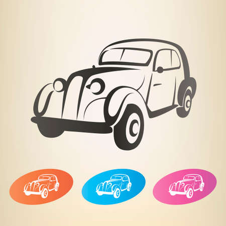 old retro car vector symbolのイラスト素材