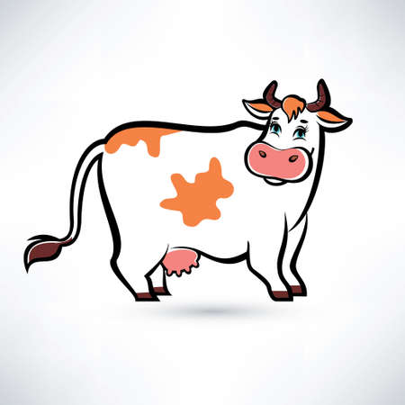 happy cow portraitのイラスト素材