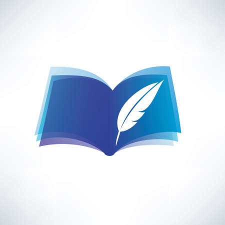 book and feather isolated symbolのイラスト素材
