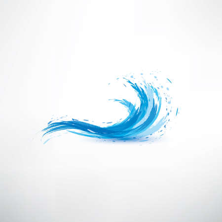 blue water wave, abstract vector symbolのイラスト素材