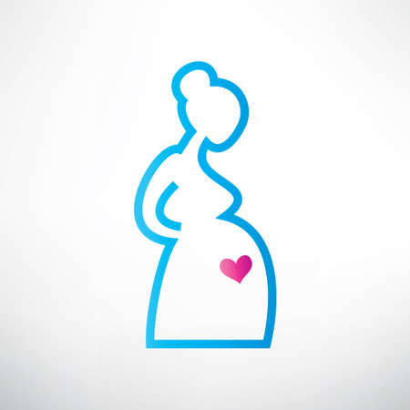 pregnant woman symbol, stylized vector sketchのイラスト素材