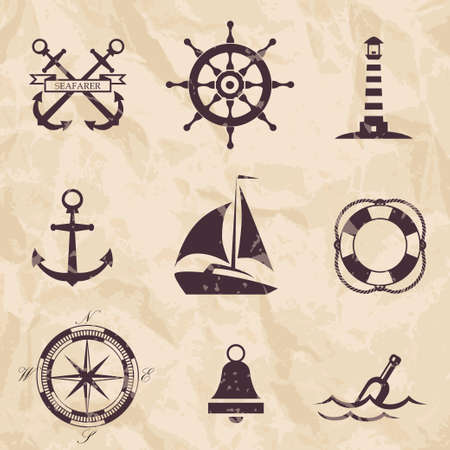 nautical design elementsのイラスト素材