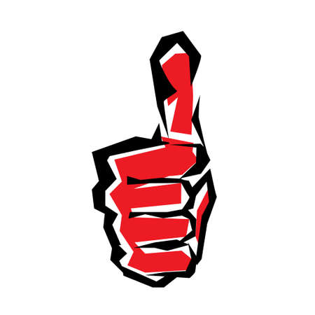 thumb up stylized vector symbolのイラスト素材