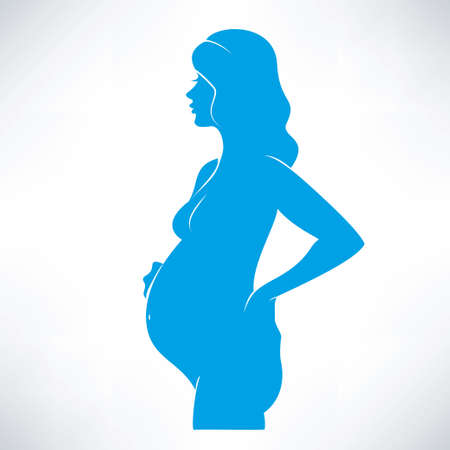 pregnant woman symbol, stylized vector sketchのイラスト素材