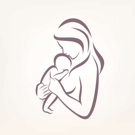Vector Of Mother And Baby Stylized Id Royalty Free Image Stocklib