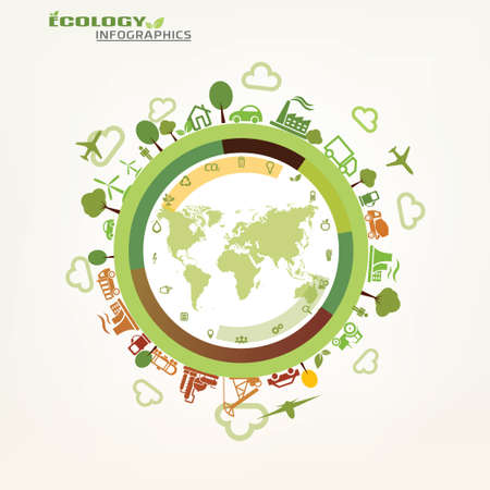 world, global ecology concept, environmental iconsのイラスト素材
