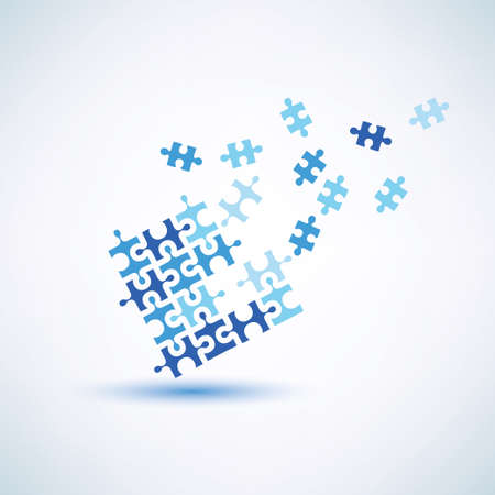 puzzle square abstract symbol, business and technology cocneptのイラスト素材