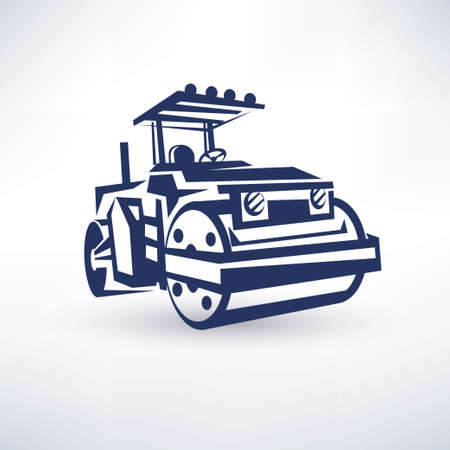 road roller, stylized vector symbolのイラスト素材