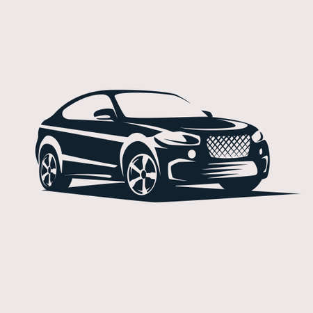 Car symbol logo template, stylized vector silhouetteのイラスト素材