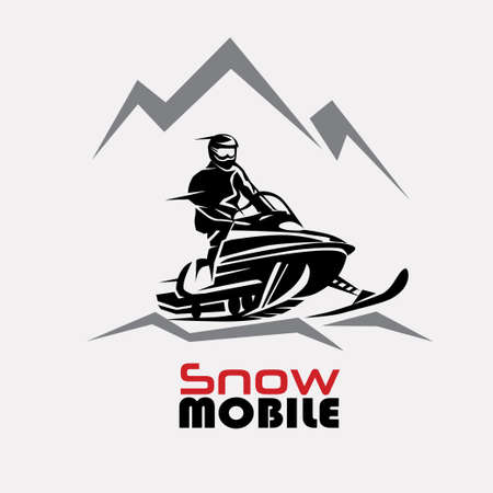 snowmobile logo template, stylized vector symbolのイラスト素材