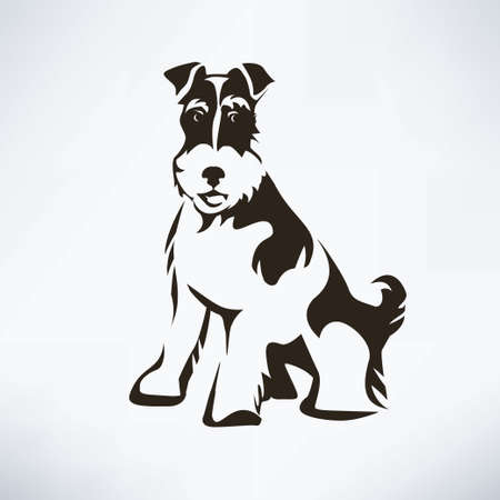Fox terrier stylized vector silhouetteのイラスト素材