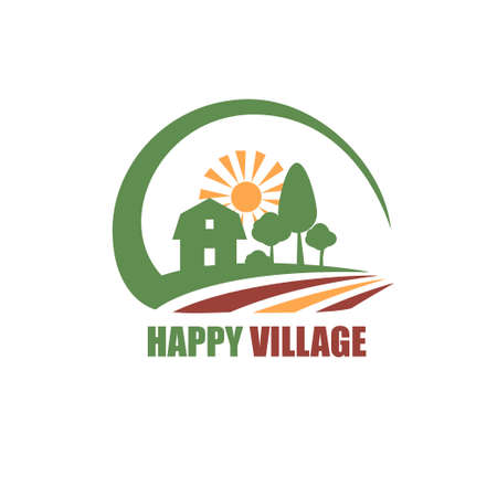eco village stylized symbolのイラスト素材