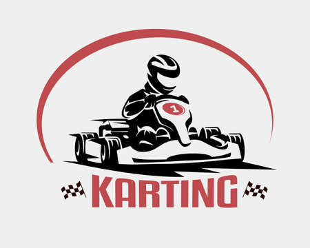 karting race vector symbol, logo or emblem templateのイラスト素材