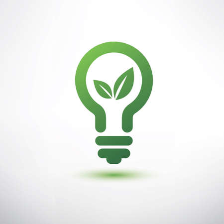 green eco energy concept, plant growing inside the green light bulbのイラスト素材