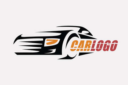 Car symbol logo template, stylized vector silhouetteのイラスト素材