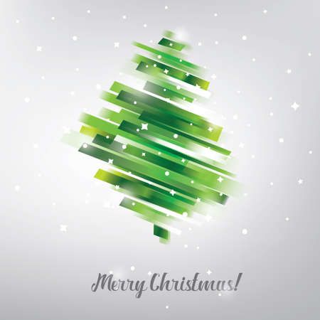christmas tree in modern vibrant style symbol, greeting card templateのイラスト素材