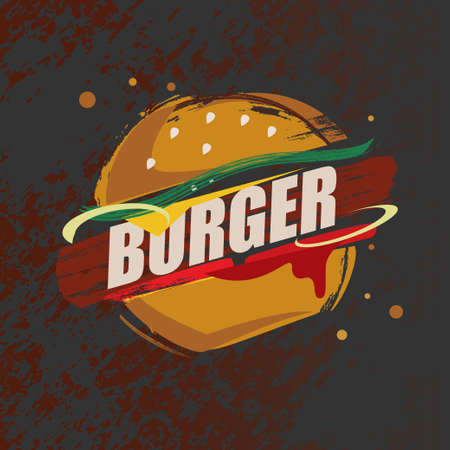 burger nad fast food stylized vector symbolのイラスト素材