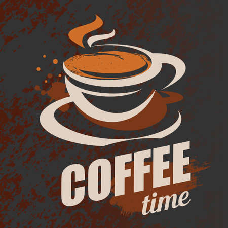 Coffee cup stylized vector symbol backgroundのイラスト素材