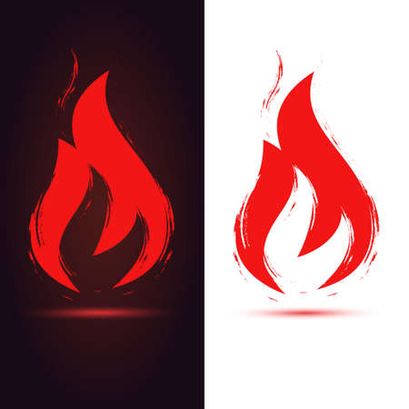 fire flame  isolated vector symbol, design elementのイラスト素材