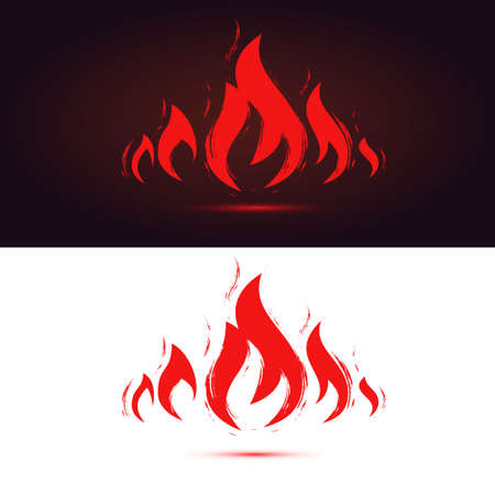 fire flame  isolated vector symbol, design elementのイラスト素材
