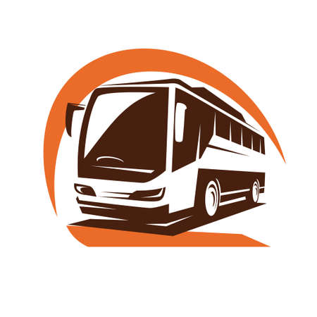 modern tour bus symbol, stylized icon for or emblem templateのイラスト素材