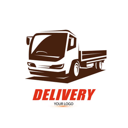 smal truck stylized vector symbol or emblem templateのイラスト素材