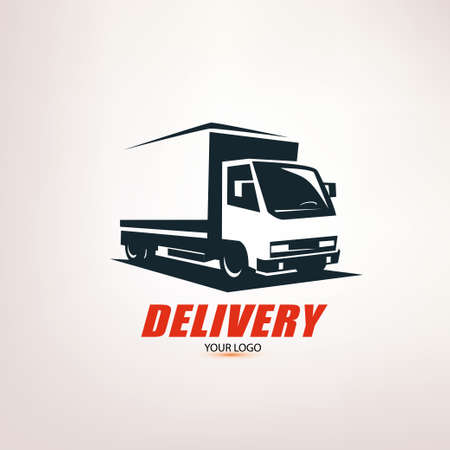 smal truck stylized vector symbol or emblem templateのイラスト素材