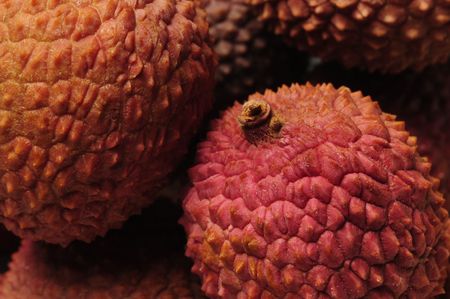 Closeup of Chinese lychee fruitの写真素材