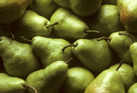 Fresh green Bartlet pears fill frameの写真素材