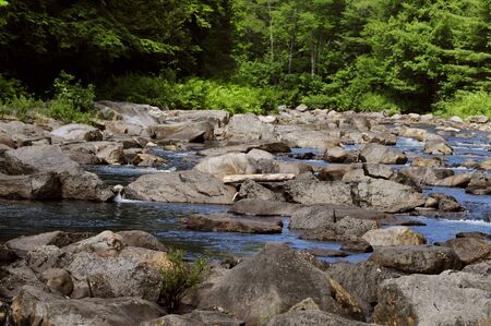 Rock-filled stream in the Adirondack mountainsの写真素材