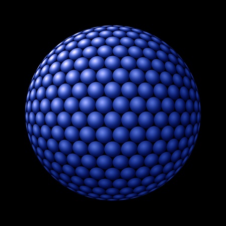 Blue spheres clustered into a larger sphereの写真素材