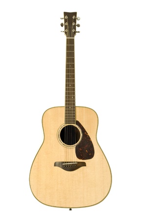 acoustic guitar against white backgroundの写真素材