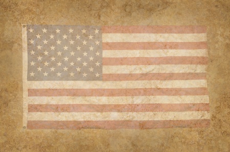 Grungy American Flag within a mottled background textureの写真素材