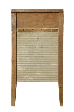 Antique washboard against whiteの写真素材