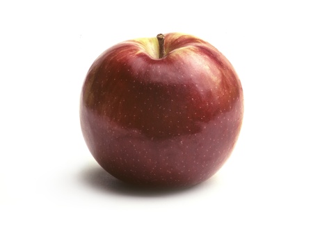 Single MacIntosh apple on white backgroundの写真素材