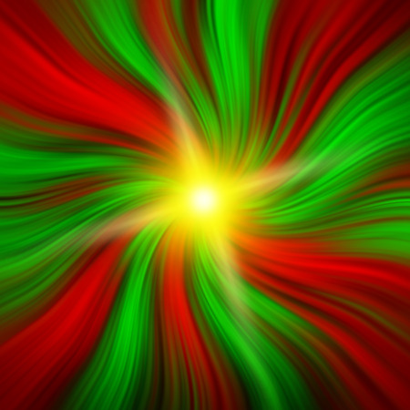 Abstract red & green swirling Christmas vortex with a starburstの写真素材